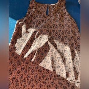 Pleione patterned yellow high-low tank top small